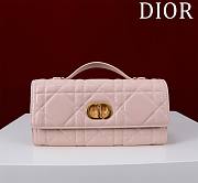 Dior Miss Caro Top Handle Pouch Pink Macrocannage Lambskin - 24x12x4cm - 1