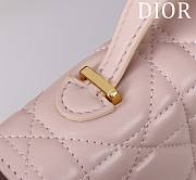 Dior Miss Caro Top Handle Pouch Pink Macrocannage Lambskin - 24x12x4cm - 4