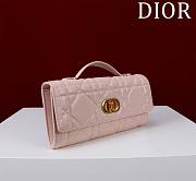 Dior Miss Caro Top Handle Pouch Pink Macrocannage Lambskin - 24x12x4cm - 5