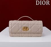 Dior Miss Caro Top Handle Pouch Beige Macrocannage Lambskin - 24x12x4cm - 1