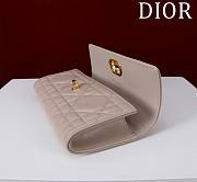 Dior Miss Caro Top Handle Pouch Beige Macrocannage Lambskin - 24x12x4cm - 3