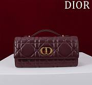 Dior Miss Caro Top Handle Pouch Burgundy Macrocannage Lambskin - 24x12x4cm - 1