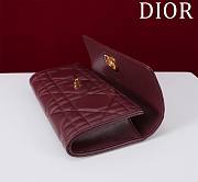 Dior Miss Caro Top Handle Pouch Burgundy Macrocannage Lambskin - 24x12x4cm - 6