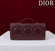 Dior Miss Caro Top Handle Pouch Burgundy Macrocannage Lambskin - 24x12x4cm - 5