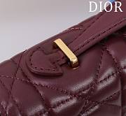 Dior Miss Caro Top Handle Pouch Burgundy Macrocannage Lambskin - 24x12x4cm - 3