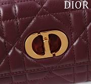 Dior Miss Caro Top Handle Pouch Burgundy Macrocannage Lambskin - 24x12x4cm - 2