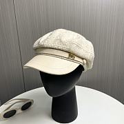 Chanel Octagonal Hat Tweed Cream  - 1