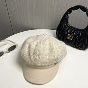 Chanel Octagonal Hat Tweed Cream  - 3