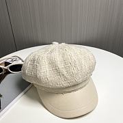 Chanel Octagonal Hat Tweed Cream  - 4