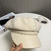 Chanel Octagonal Hat Tweed Cream  - 5