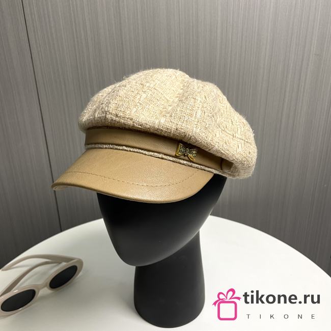 Chanel Octagonal Hat Tweed Beige - 1