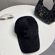 Celine Triomphe Baseball Cap In Corduroy Black - 6