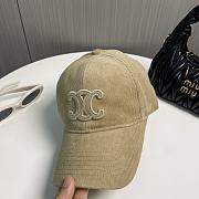 Celine Triomphe Baseball Cap In Corduroy Beige - 5