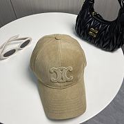 Celine Triomphe Baseball Cap In Corduroy Beige - 6