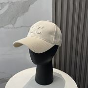 Celine Triomphe Baseball Cap In Corduroy Cream - 1