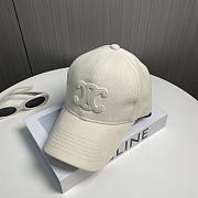 Celine Triomphe Baseball Cap In Corduroy Cream - 5