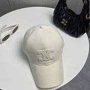 Celine Triomphe Baseball Cap In Corduroy Cream - 3