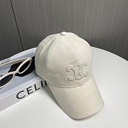 Celine Triomphe Baseball Cap In Corduroy Cream - 4