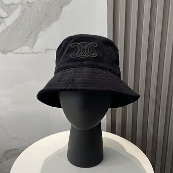 Celine Triomphe Buket Hat In Corduroy Black