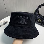 Celine Triomphe Buket Hat In Corduroy Black - 3