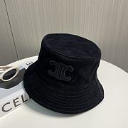 Celine Triomphe Buket Hat In Corduroy Black - 2