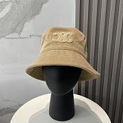 Celine Triomphe Buket Hat In Corduroy Beige - 1