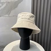 Celine Triomphe Buket Hat In Corduroy Cream - 1