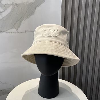 Celine Triomphe Buket Hat In Corduroy Cream