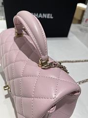 Chanel Mini Flap Top Handle Light Pink Lamskin Leather Light Gold Hardware - 12x20x6.5cm - 2