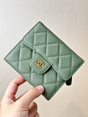 Chanel Classic Small Flap Wallet Caviar Green - 10.5x11.5x3cm - 1