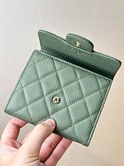 Chanel Classic Small Flap Wallet Caviar Green - 10.5x11.5x3cm - 5