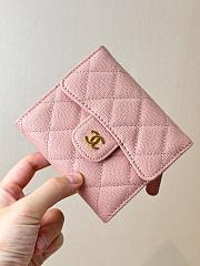 Chanel Classic Small Flap Wallet Caviar Pink - 10.5x11.5x3cm - 1