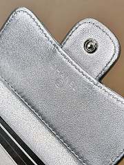 Chanel Classic Small Flap Wallet Lamskin Silver - 10.5x11.5x3cm - 5