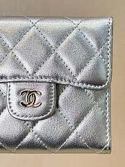 Chanel Classic Small Flap Wallet Lamskin Silver - 10.5x11.5x3cm - 3