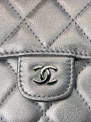 Chanel Classic Small Flap Wallet Lamskin Silver - 10.5x11.5x3cm - 4