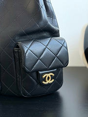 Chanel Backpack Shiny Lambskin Gold Tone Metal Black -  24.5x18x8cm - 4