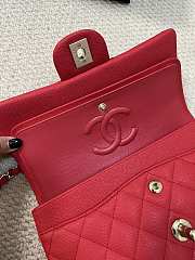 Chanel Classic Red Caviar Gold Hardware Bag - 15.5×25.5×6.5cm - 6