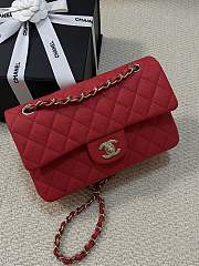 Chanel Classic Red Caviar Gold Hardware Bag - 15.5×25.5×6.5cm - 3