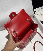 Chanel Classic Red Lamskin Silver Hardware Bag - 15.5×25.5×6.5cm - 6