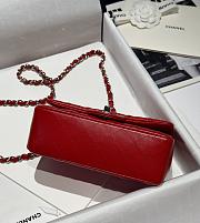 Chanel Classic Red Lamskin Silver Hardware Bag - 15.5×25.5×6.5cm - 2