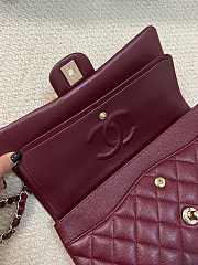 Chanel Classic Burgundy Caviar Gold Hardware Bag - 15.5×25.5×6.5cm - 6