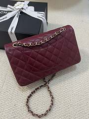 Chanel Classic Burgundy Caviar Gold Hardware Bag - 15.5×25.5×6.5cm - 5