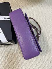 Chanel Classic Purple Caviar Gold Hardware Bag - 15.5×25.5×6.5cm - 4