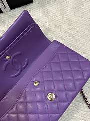 Chanel Classic Purple Caviar Gold Hardware Bag - 15.5×25.5×6.5cm - 2