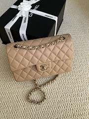 Chanel Small Classic Flap Caviar Quilted Beige - 23x14.5x6cm - 3