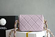 Chanel Small Flap Bag Lambskin Gold Tone Metal Purple - 14x21x7cm - 6