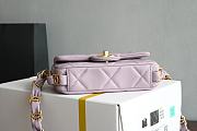 Chanel Small Flap Bag Lambskin Gold Tone Metal Purple - 14x21x7cm - 5