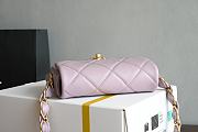 Chanel Small Flap Bag Lambskin Gold Tone Metal Purple - 14x21x7cm - 3