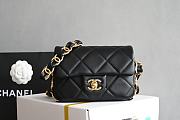 Chanel Small Flap Bag Lambskin Gold Tone Metal Black - 14x21x7cm - 1