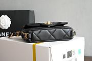 Chanel Small Flap Bag Lambskin Gold Tone Metal Black - 14x21x7cm - 6